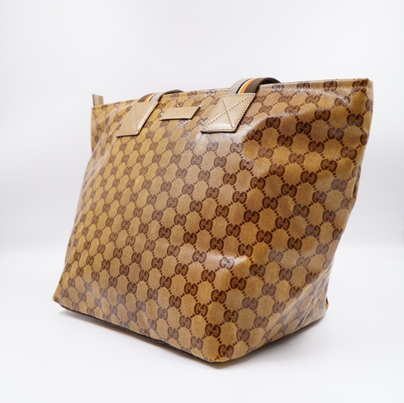 BA15❤️Gucci GG Crystal Monogram Web  Tote - Picture 4 of 13